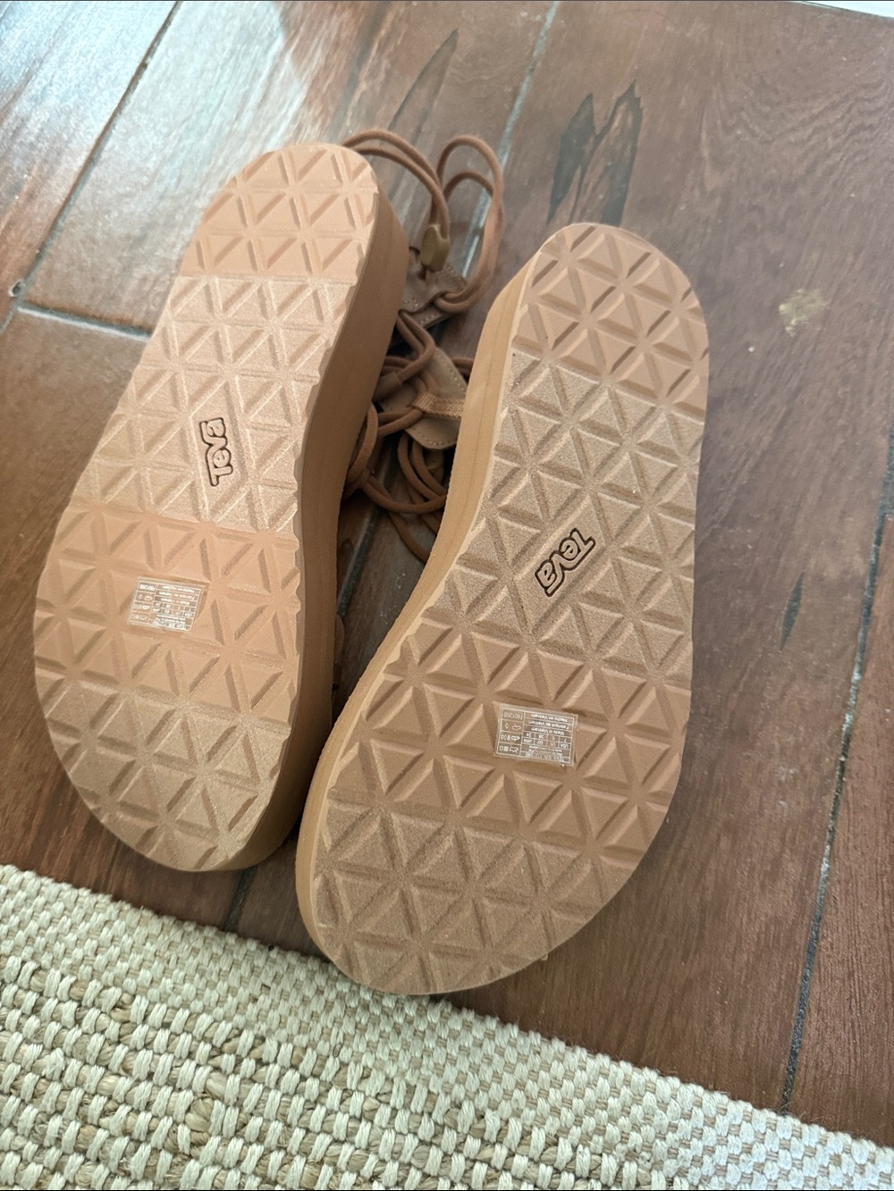 Teva Women's Strappy Lace-Up Sandals in Light Brown - Picture 8 of 8